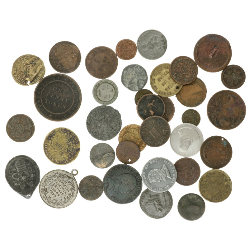 Europe. Lot (36) Jetons and other tokens. Many 18th and 19th century tokens. 134...