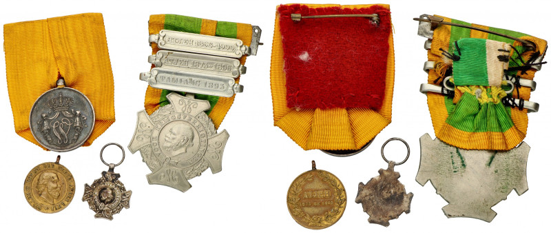 Nederland. 19e eeuw. Medaille voor trouwen dienst - Kon. Marine & voor Krijgsver...