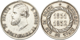 Brazil. Empire. 1852. Rio de la Plata Naval Campaign in Silver. Ornament and eyelet broken of. Cleaned. Ar. 31,39 mm. 14,50 g. VF / XF.