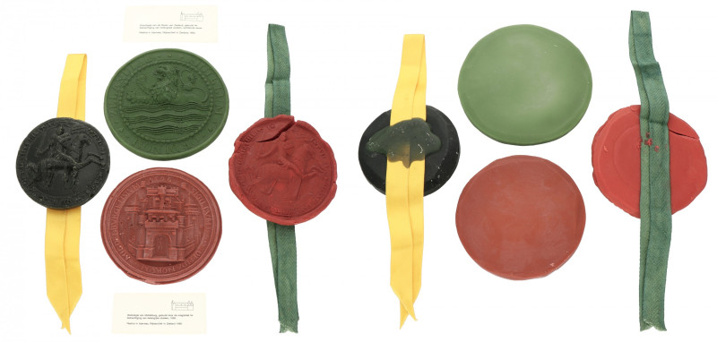 Nederland. Lot (4) Replica's van verschillende officiële zegels van bijenwas. 19...