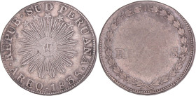 Peru. Zuid Peru. Arequipa. 2 Reales. 1838. VF. KM 169.2.