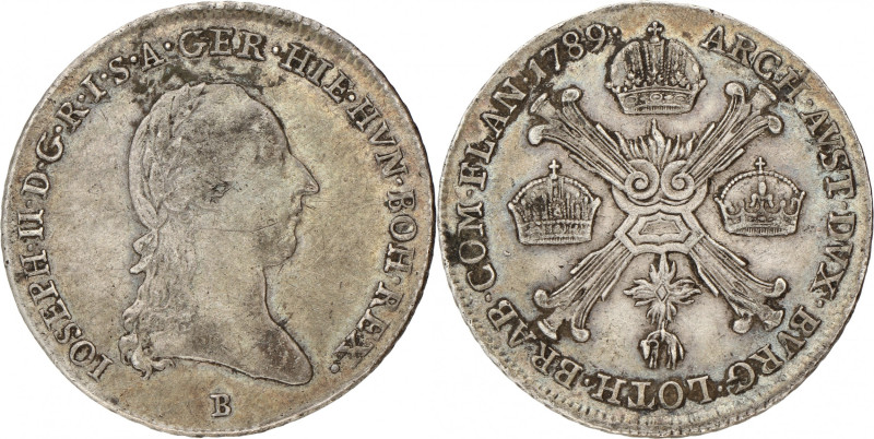 Austria. Empire. Kremnitz. Joseph II. ¼ Kronenthaler. 1789 B. VF / XF. 7,30 g.