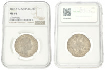 Austria. Austrian empire. Franz Joseph I. Florin. 1861 A. MS 61. NGC graded: 6640070-002. 12,34 g.