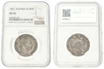 Austrian Empire. Francis Joseph I. 2 Florin. 1891. XF 45. NGC Graded: 6640070-003. 24,69 g.