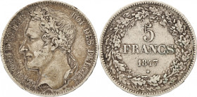Belgium. Leopold I. 5 Francs. 1847. M. 13. 24,87 g. VF +.