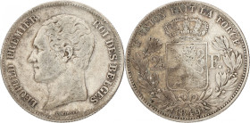 Belgium. Leopold I. 2½ Francs - Small head. 1849. VF +. M. 47. 12,37 g.