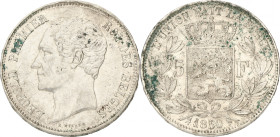 Belgium. Leopold I. 5 Francs. 1850. XF. PVC. Lightly cleaned. M. 40. 25 g.