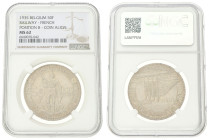 Belgium. Leopold III. 50 Francs. 1935 FR. MS 62. NGC graded: 6640070-042. Position B, Coin alignment. M. 442a. 22 g.