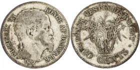 Danish West Indies. Frederik VII. 10 Cents. 1862. F / VF. 3,46 g.