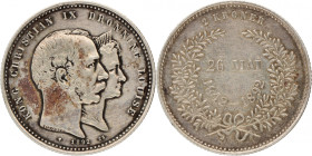 Denmark. Christan IX. 2 Kroner - 50 year wedding anniversary. 1892. VF. KM 799. 15 g. VF.