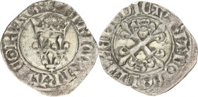 France. Charles IV "the Mad". Gros "Florette". ND (1415 - 1422). VF. Dy Royales# 387. 2,87 g.