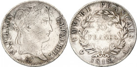 France. Napoleon Bonaparte. 5 Francs. 1815 A. VF +. 24,92 g.