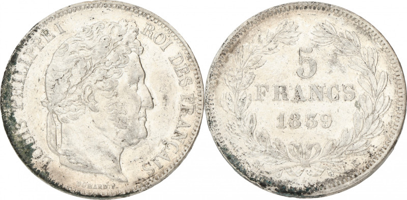 France. Second kingdom. Louis Philippe I. 5 France. 1839 K. XF. Gad. 678. 24,9 g...