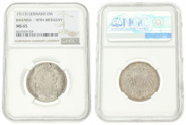 German states. Bavaria. Luitpold. 2 Mark - 90th birthday. 1911 D. MS 65. NGC graded: 6637509-007. AKS 207. J. 48. 11,11 g.