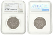 German states. Bishopric of Elzas. Strasbourg. Karl von Lothringen. Teston. N.D. (1593 - 1607). AU details. NGC graded: 6637509-079. Obv. scratched. 8...