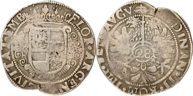 German states. Emden. Ferdinand III. Gulden or 28 stuber. ND (1637 - 1653). VF. ...