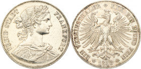 German states. Frankfurt. Thaler. 1859. VF +. Cleaned. AKS 8. J. 41. 18,53 g.