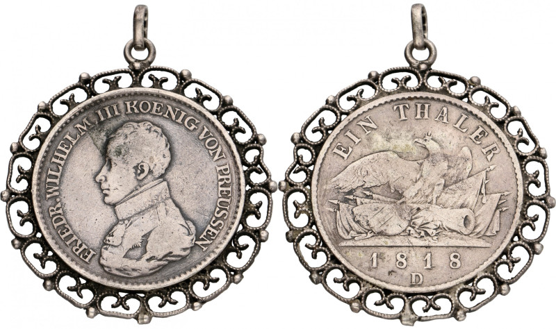German states. Prussia. Friedrich Wilhelm III. Thaler - In pendant. 1818 D. VF +...