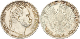 German states. Prussia. Wilhelm. 1 Vereinsthaler. 1866. XF +. 18,57 g.