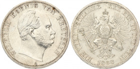 German states. Prussia. Wilhelm I. Thaler. 1868 A. Cleaned. AKS 99. J. 96. 18,57 g. XF.