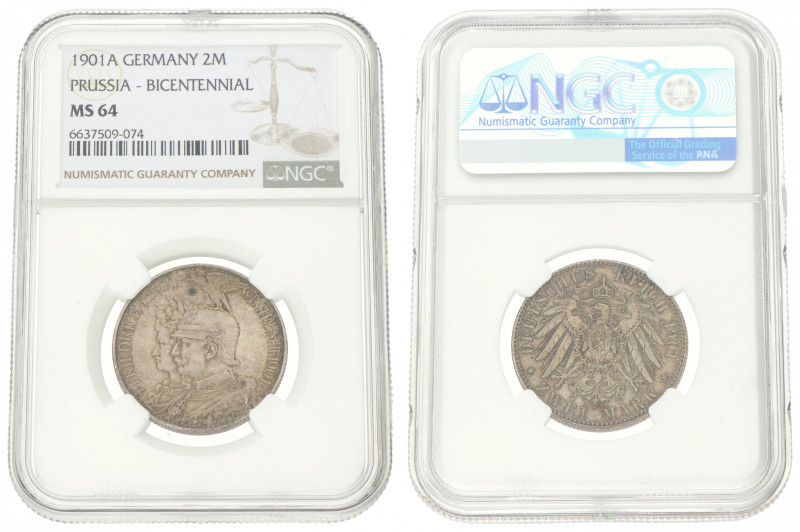 German states. Prussia. Wilhelm II. 2 Mark - 200th Anniversary of the Kingdom. 1...