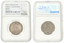 German states. Prussia. Wilhelm II. 2 Mark - 200th Anniversary of the Kingdom. 1901 A. MS 64. NGC graded: 6637509-074. AKS 136. J. 105. 11,11 g.