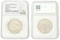 German States. Prussia. Wilhelm II. 3 Mark - Wroclaw University. 1911. MS 63. NGC Graded: 6641276-033. 16,67 g.