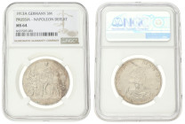 German states. Prussia. 3 Mark - Völkerschlacht centennial. 1913 A. MS 64. NGC graded: 6637509-081. AKS 139. J. 110. 16,7 g.