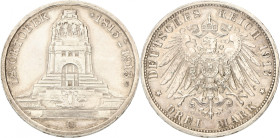 German states. Saxony. Frederick August III. 3 Mark. 1913. XF +. Gepoetst. 16,68 g.