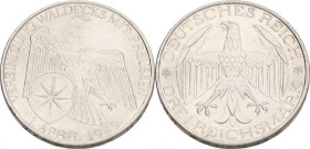 Germany. Weimar republic. 3 Mark - Unification of Waldeck & Prussia. 1929 A. UNC. J. 337. 15 g.
