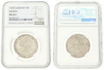 Germany. Weimar republic. 3 Mark - 1000th Anniversary of Meissen. 1929 E. MS 62+. NGC graded: 6637509-103. AKS 84. J. 338. 15 g.