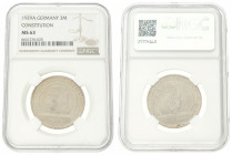 Germany. Weimar republic. 3 Mark - 10th Anniversary of the Weimar constitution. 1929A. MS 63 NGC graded: 6641276-025. 25 g.