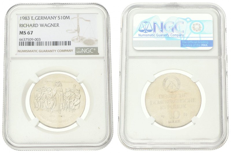 Germany. DDR. 10 Mark - Richard Wagner. 1983. MS 67. NGC graded: 6637509-003. AK...