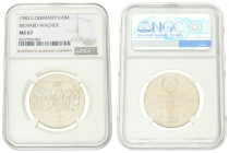 Germany. DDR. 10 Mark - Richard Wagner. 1983. MS 67. NGC graded: 6637509-003. AKS 77. J. 1589. 17 g.