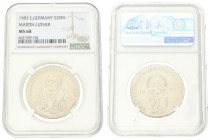 Germany. DDR. 20 Mark - Martin Luther. 1983. MS 68. NGC graded: 6637509-106. AKS 40. J. 1591. 20,9 g.