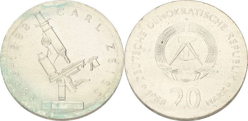 Germany. DDR. 20 Mark - Carl Zeiss. 1988. UNC. KM 124. 21,1 g.