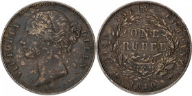 India. East India Company. Victoria. Rupee. 1840. AU Details. NGC graded: 6635096-052. Environmental Damage. 11,66 g.