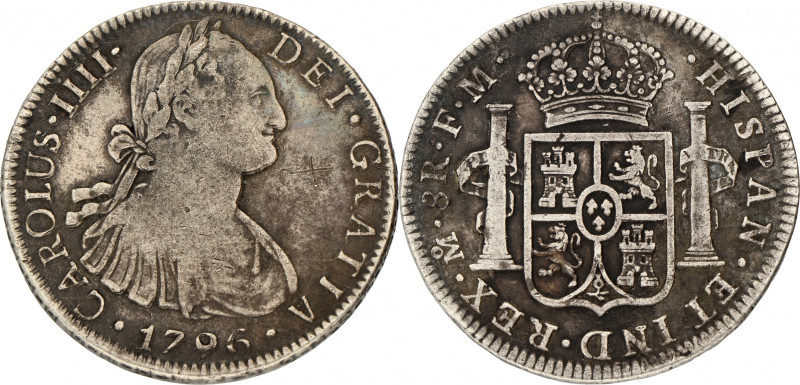 Mexico. Spanish colony. Carlos IV. 8 Reales. 1796 Mo. VF +. 26,3 g.