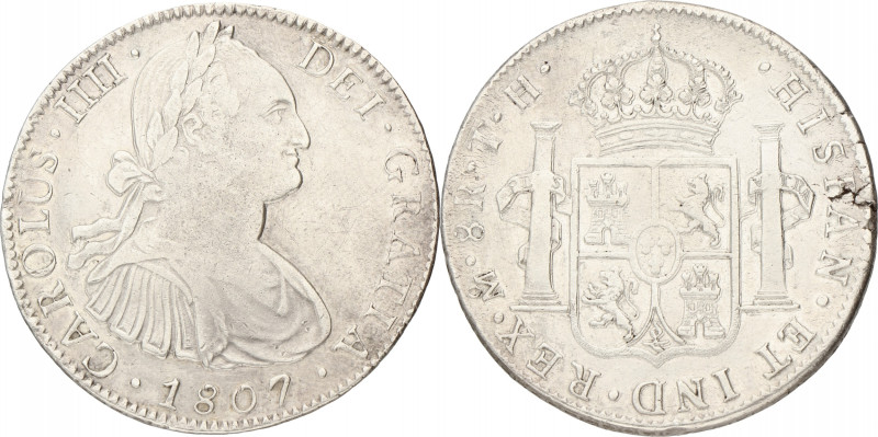Mexico. Spanish colony. Charles IV. 8 Reales. 1807 Mo TH. VF +. Cleaned. 26,6 g.