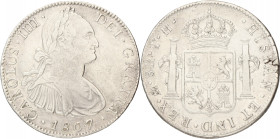 Mexico. Spanish colony. Charles IV. 8 Reales. 1807 Mo TH. VF +. Cleaned. 26,6 g.