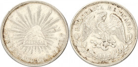 Mexico. Republic. Peso. 1908. XF. Lightly cleaned. 27 g.