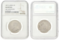 South Africa. Z.A.R. 2 Shilling. 1897. AU Details. NGC graded: 6635096-054. Obv. scratched. 11,3 g.