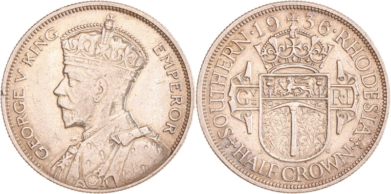 Southern Rhodesia. British colony. George V. ½ Crown. 1936. 14,05 g. VF +.