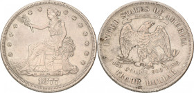 USA. Trade Dollar. 1877 S. VF / XF. Cleaned. 27,2 g.