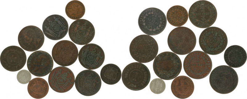 British Colonies. Lot (13) Half Cent to 5 Cents. 19th and 20th Century. Inc. Nor...