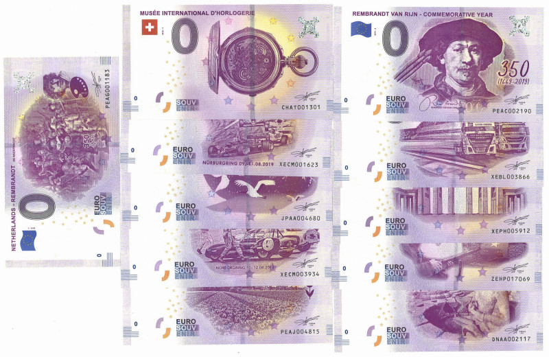 Europe. Lot 11 Banknotes. Souvernir Banknote. Type 2018/2019. - UNC. UNC.