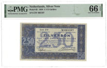 nederland. 2,50 Gulden. ZIlverbon. Type 1938. - PMG 66EPQ (AV / Pick / Plomp. Pick# 62). - UNC.