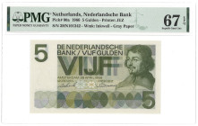 Nederland. 5 Gulden. Bankbiljet. Type 1966. - PMG 67EPQ (AV / Pick / Plomp. Pick# 90a). - UNC.