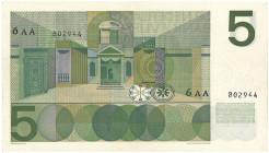 Nederland. 5 Gulden. Bankbiljet. Type 1966 - Zeer Fraai +. Serienummer 6AA 802944 - Zeer Fraai +