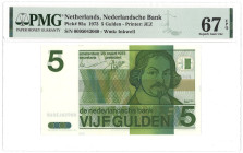 Nederland. 5 Gulden. Bankbiljet. Type 1973. - PMG 67EPQ (AV / Pick / Plomp. Pick#95a). - UNC.